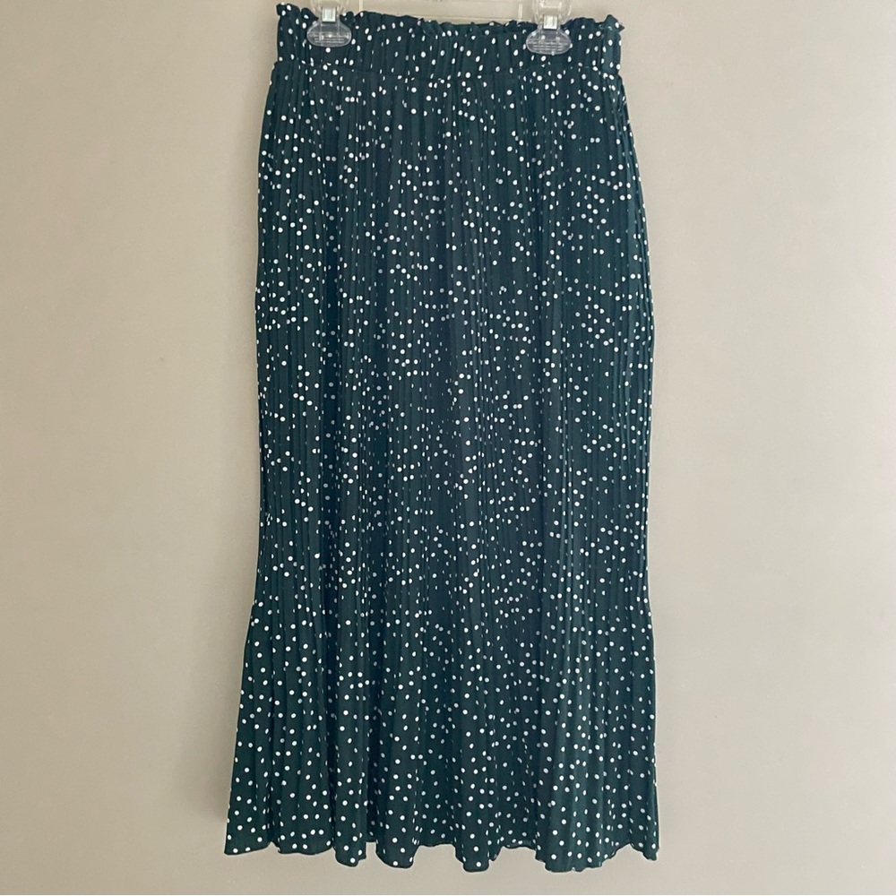 Green Polka Dot Midi Skirt